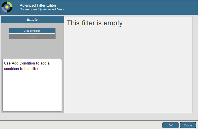 empty with one option shown: add condition