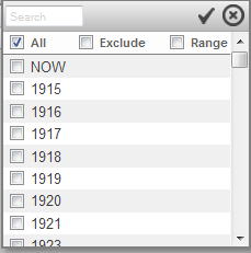 Year filter expanded to show options