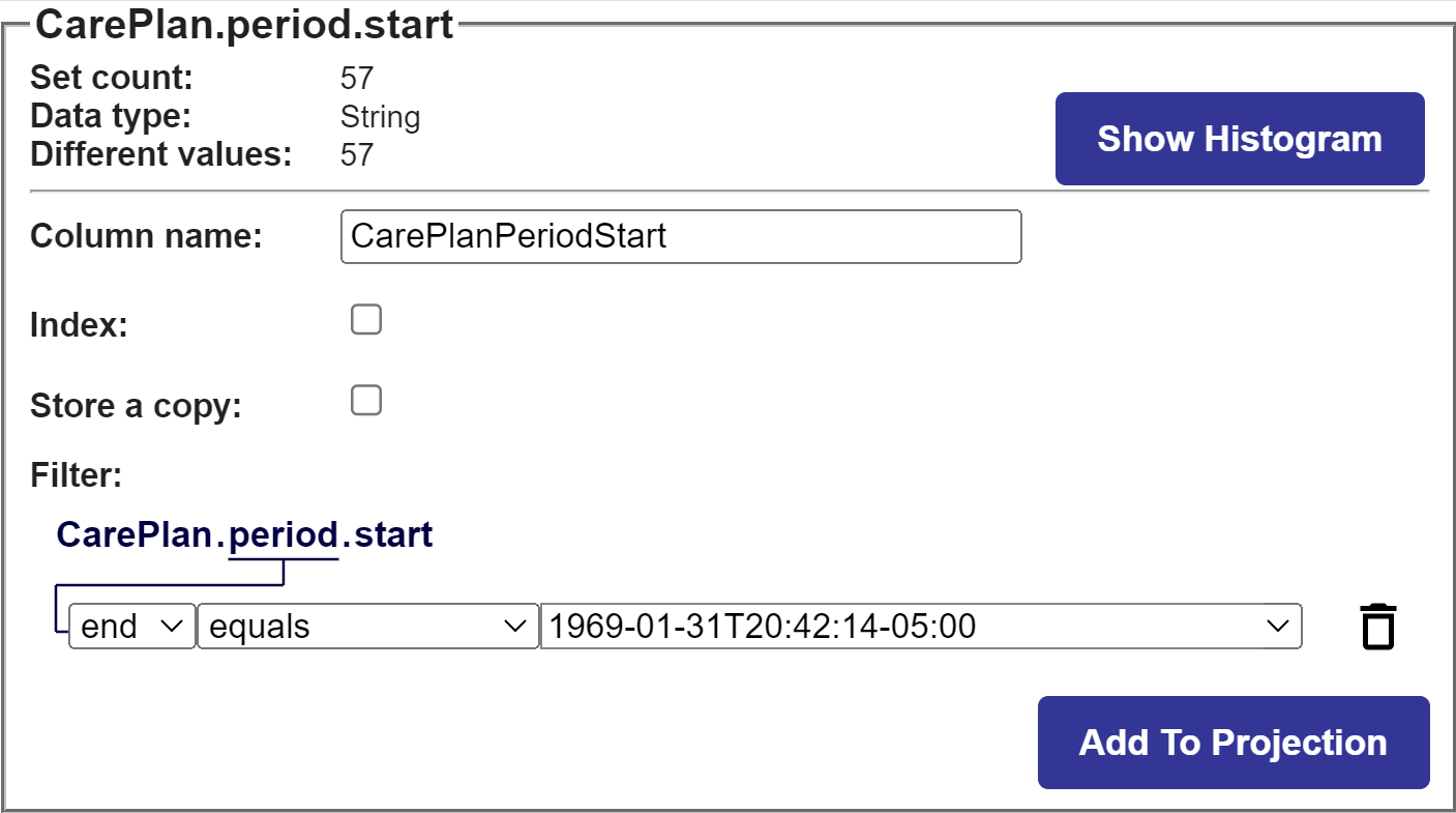 A filter on the period node of the care plan resource tree that appeared by clicking period