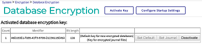 The activated key, including its ID, bit length, and an optional description.